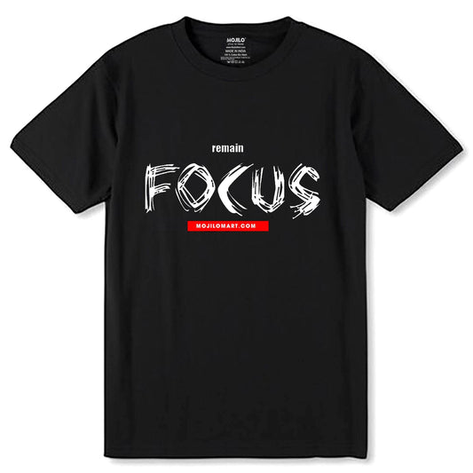 Focus - Unisex Round Neck Regular Fit 100% Combed Cotton Half Sleeve T-Shirt - Mojilo Mart