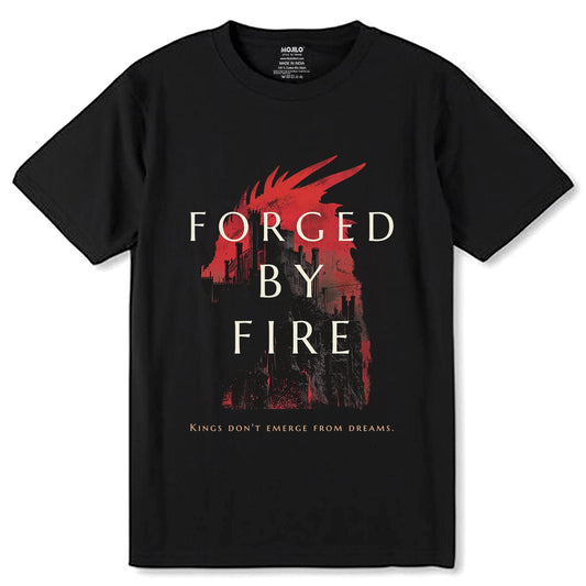 Forged by Fire Oversized - Unisex Round Neck Regular Fit 100% Combed Cotton Half Sleeve T-Shirt - Mojilo Mart