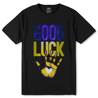 G00D LUCK - Unisex Round Neck Regular Fit 100% Combed Cotton Half Sleeve T-Shirt - Mojilo Mart