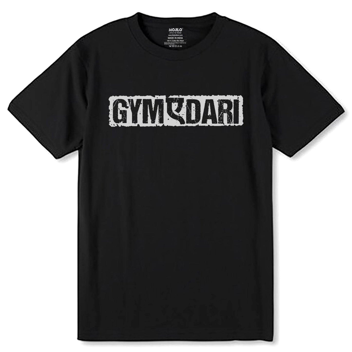GYM E DARI - Unisex Round Neck Regular Fit 100% Combed Cotton Half Sleeve T-Shirt - Mojilo Mart
