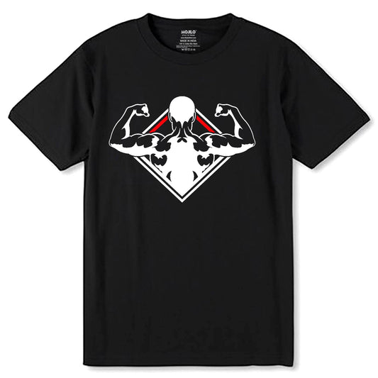GYM, WORKOUT & FITNESS - Unisex Round Neck Regular Fit 100% Combed Cotton Half Sleeve T-Shirt - Mojilo Mart