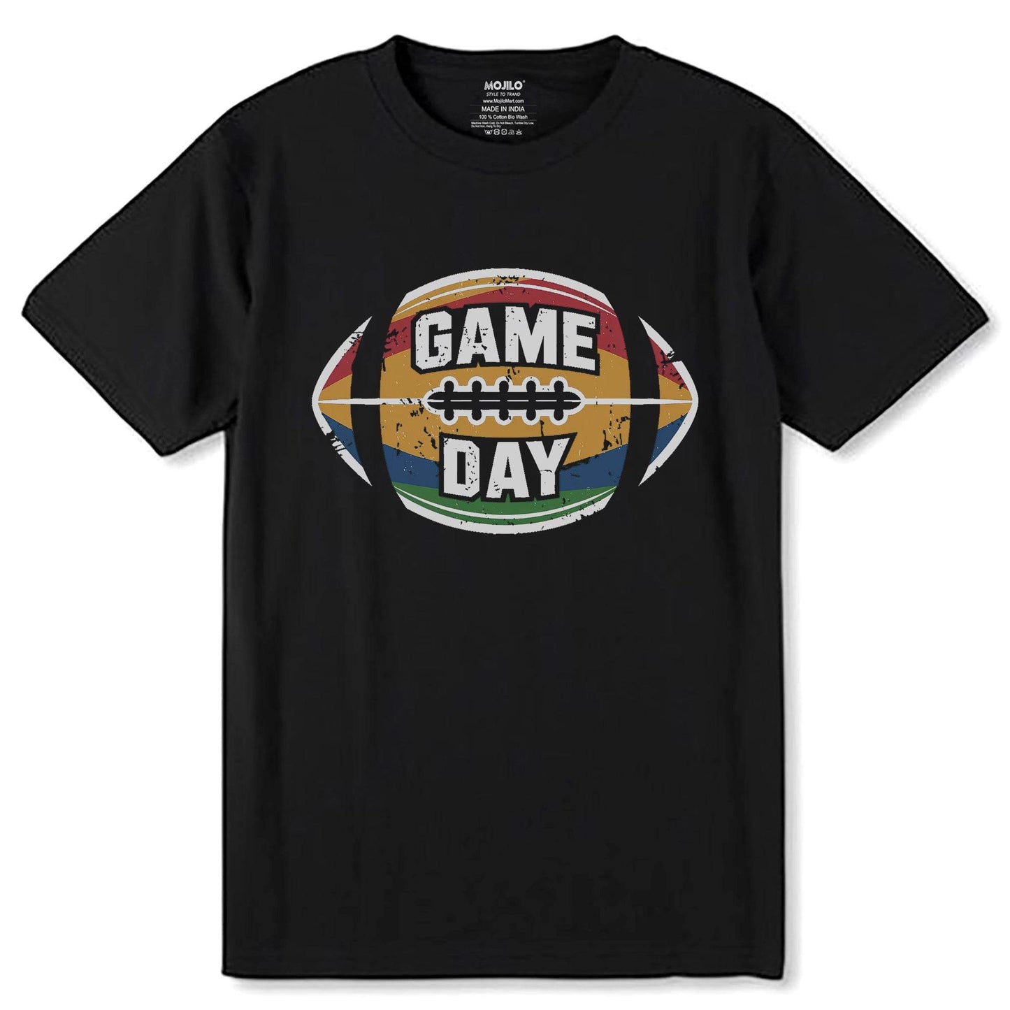 Game Day - Unisex Round Neck Regular Fit 100% Combed Cotton Half Sleeve T-Shirt - Mojilo Mart