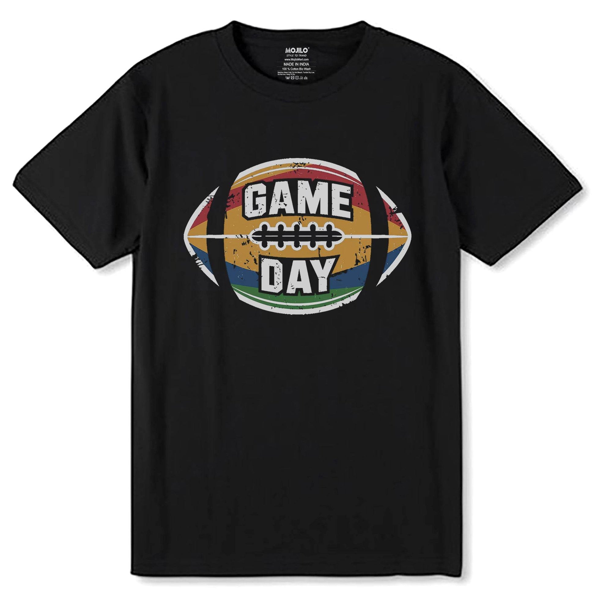 Game Day - Unisex Round Neck Regular Fit 100% Combed Cotton Half Sleeve T-Shirt - Mojilo Mart