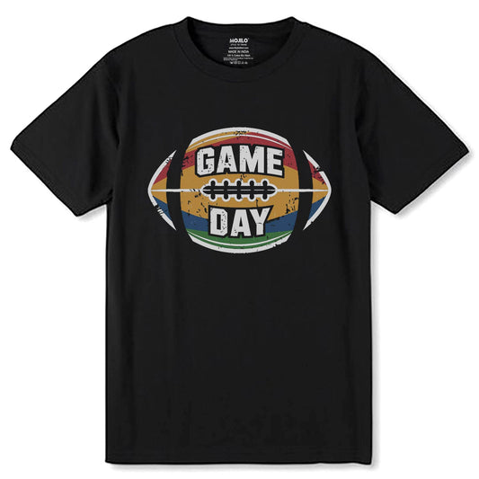 Game Day - Unisex Round Neck Regular Fit 100% Combed Cotton Half Sleeve T-Shirt - Mojilo Mart