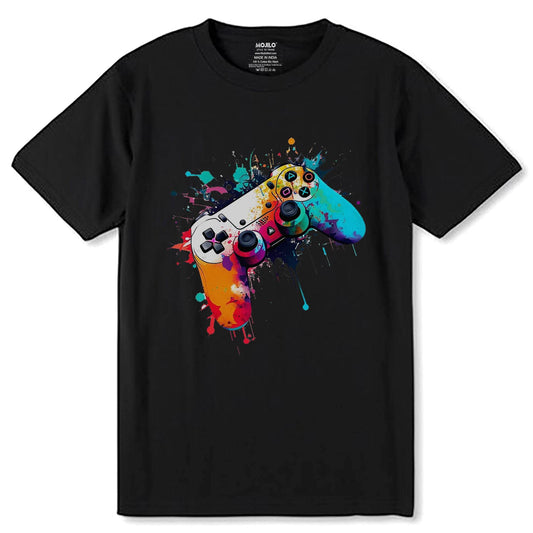 Gaming Controller Gamer - Unisex Round Neck Regular Fit 100% Combed Cotton Half Sleeve T-Shirt - Mojilo Mart