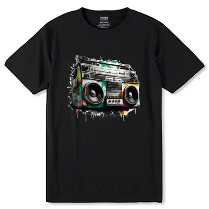 Ghetto Blaster - Unisex Round Neck Regular Fit 100% Combed Cotton Half Sleeve T-Shirt - Mojilo Mart