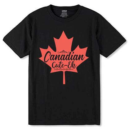 Graphic Canada Canadian Cute-Eh - Unisex Round Neck Regular Fit 100% Combed Cotton Half Sleeve T-Shirt - Mojilo Mart