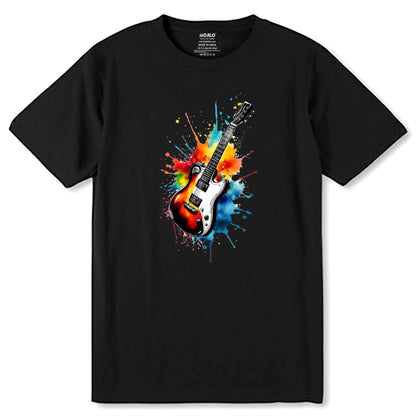 Guitar Music Instrument - Unisex Round Neck Regular Fit 100% Combed Cotton Half Sleeve T-Shirt - Mojilo Mart