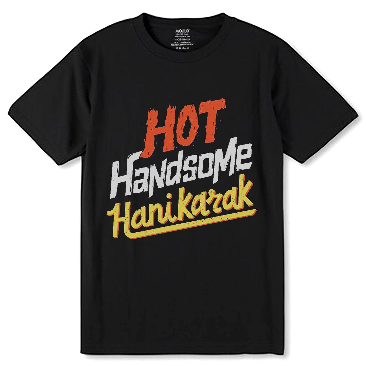 HOT Handsome Hanikarak - Unisex Round Neck Regular Fit 100% Combed Cotton Half Sleeve T-Shirt - Mojilo Mart