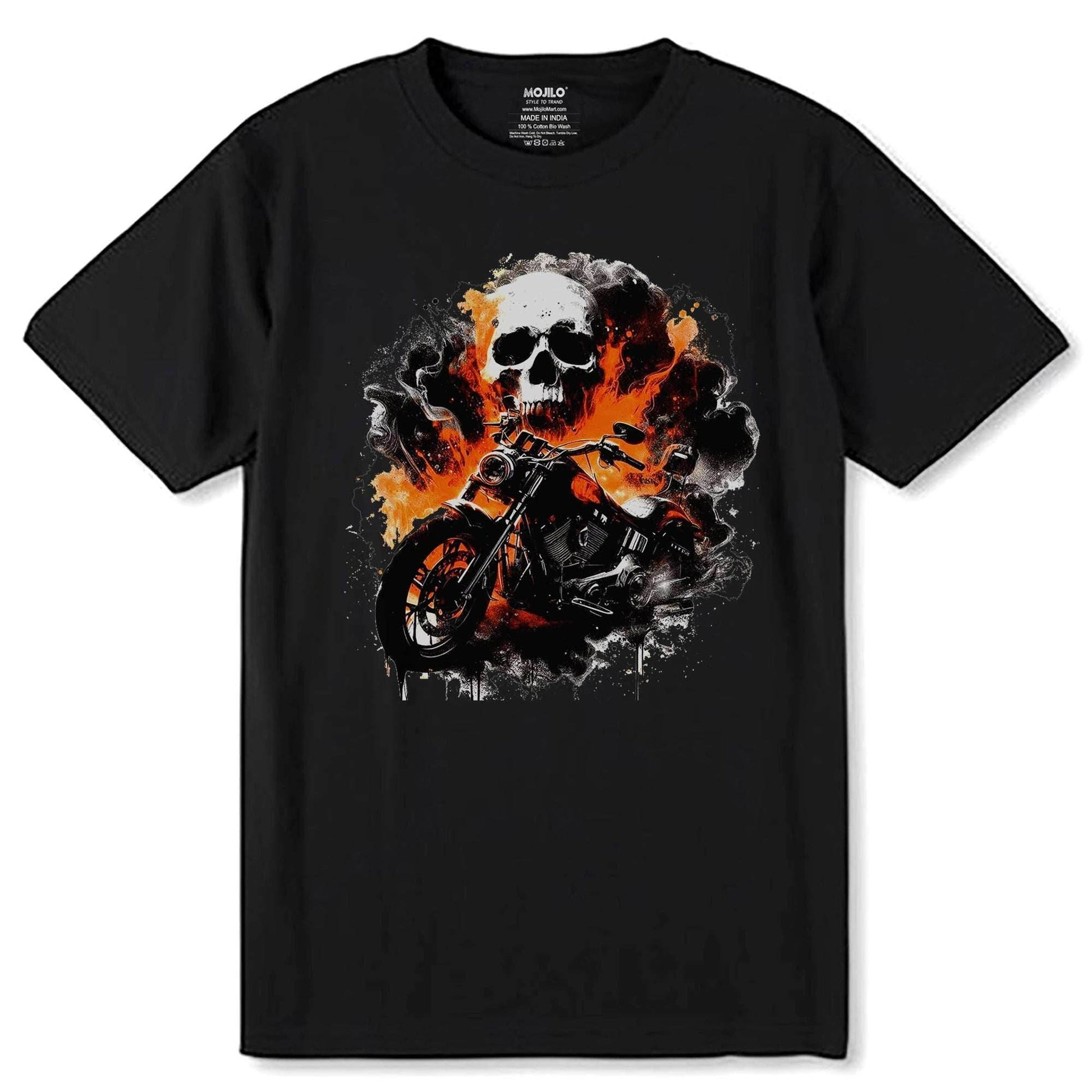 Handsome Skull Motorcycles Diamond Art Painting Kits for Adult - Unisex Round Neck Regular Fit 100% Combed Cotton Half Sleeve T-Shirt - Mojilo Mart