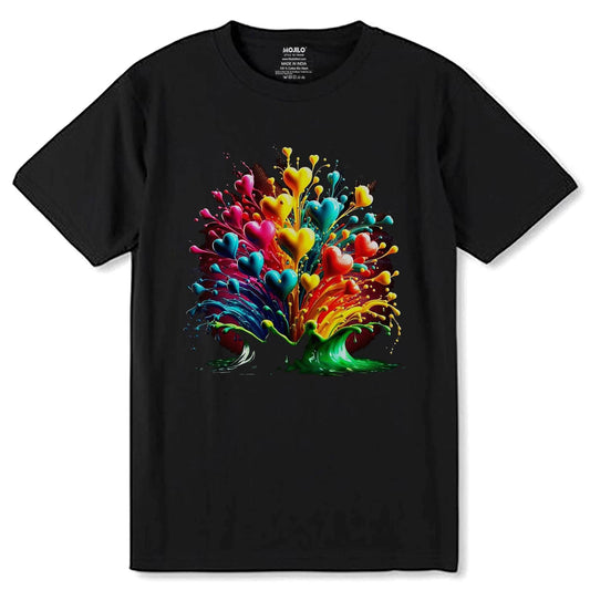 Healing Heart Art - Unisex Round Neck Regular Fit 100% Combed Cotton Half Sleeve T-Shirt - Mojilo Mart