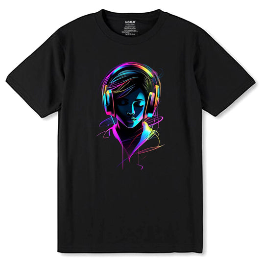 Holi Harmony Women's Colorful Beats Cotton T-Shirt - Unisex Round Neck Regular Fit 100% Combed Cotton Half Sleeve T-Shirt - Mojilo Mart