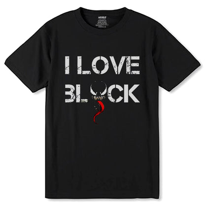 I LOVE BLACK - Unisex Round Neck Regular Fit 100% Combed Cotton Half Sleeve T-Shirt - Mojilo Mart
