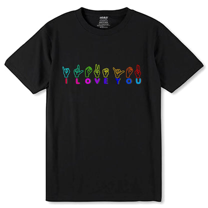 I Love You Desing - Unisex Round Neck Regular Fit 100% Combed Cotton Half Sleeve T-Shirt - Mojilo Mart