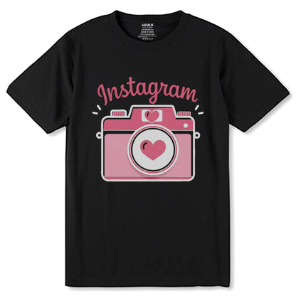 Instagram camera - Unisex Round Neck Regular Fit 100% Combed Cotton Half Sleeve T-Shirt - Mojilo Mart
