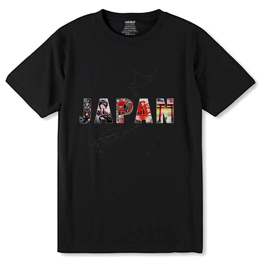 JAPAN Print - Unisex Round Neck Regular Fit 100% Combed Cotton Half Sleeve T-Shirt - Mojilo Mart
