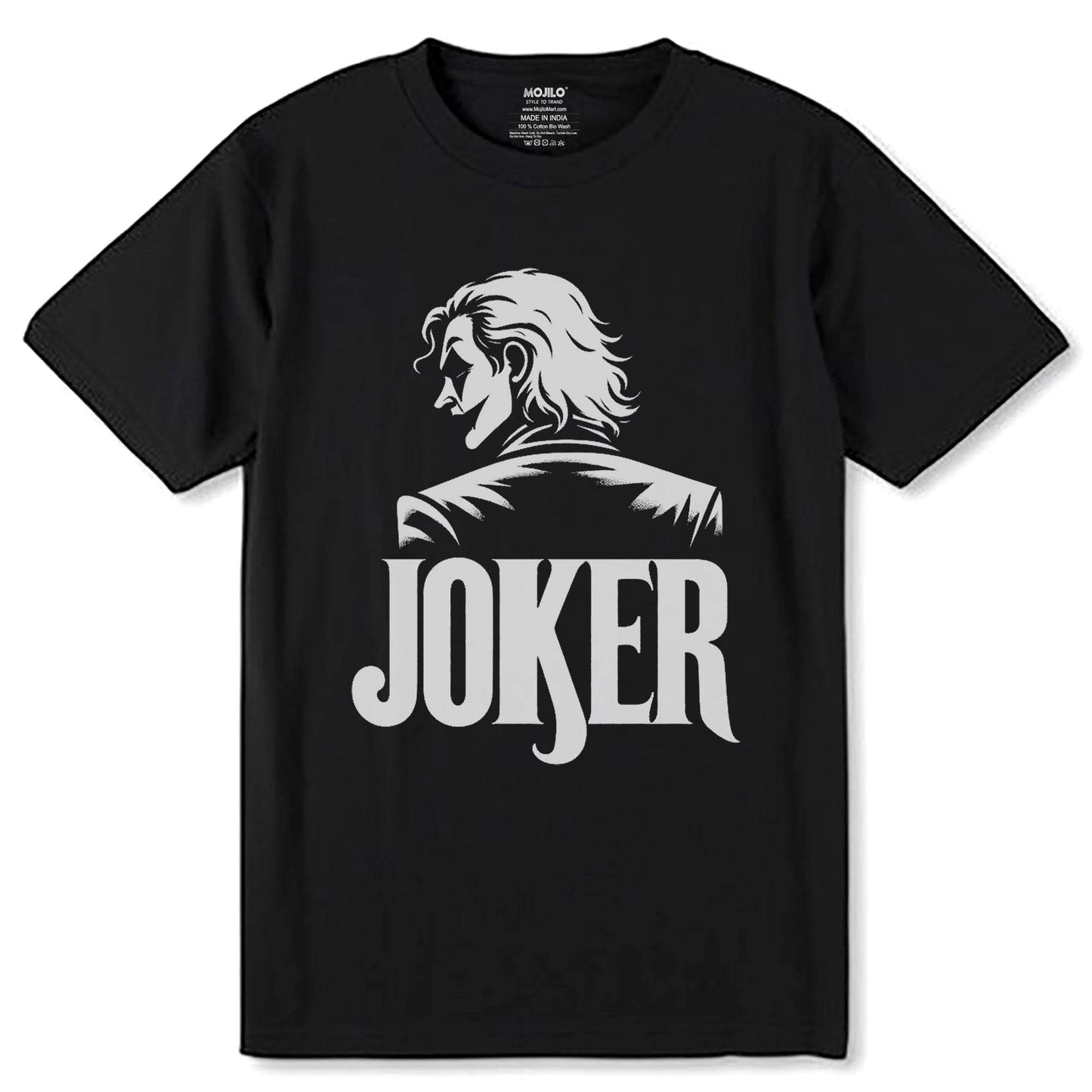 JOKER - Unisex Round Neck Regular Fit 100% Combed Cotton Half Sleeve T-Shirt - Mojilo Mart