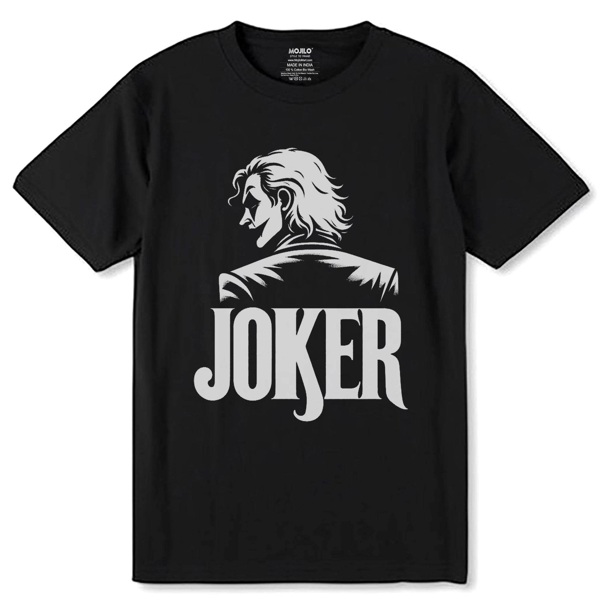 JOKER - Unisex Round Neck Regular Fit 100% Combed Cotton Half Sleeve T-Shirt - Mojilo Mart