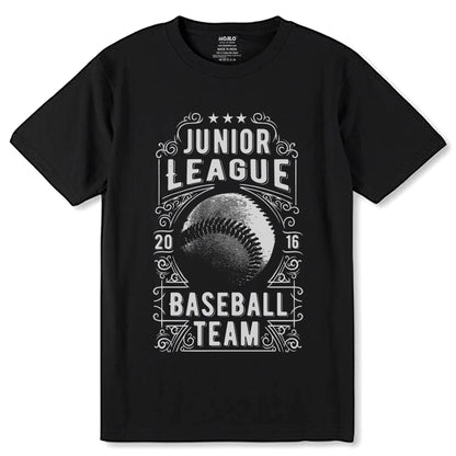 JUNIOR LEAGUE 2016 BASEBALL TEAM - Unisex Round Neck Regular Fit 100% Combed Cotton Half Sleeve T-Shirt - Mojilo Mart