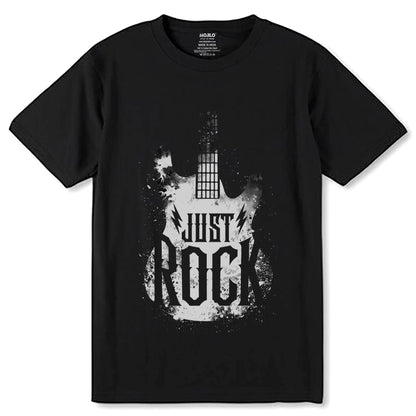 JUST ROCK - Unisex Round Neck Regular Fit 100% Combed Cotton Half Sleeve T-Shirt - Mojilo Mart
