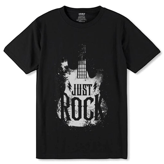 JUST ROCK - Unisex Round Neck Regular Fit 100% Combed Cotton Half Sleeve T-Shirt - Mojilo Mart