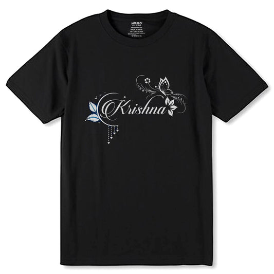 KRISHNA ART WRITING - Unisex Round Neck Regular Fit 100% Combed Cotton Half Sleeve T-Shirt - Mojilo Mart