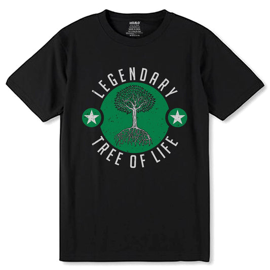 LEGENDARY TREE OF LIFE - Unisex Round Neck Regular Fit 100% Combed Cotton Half Sleeve T-Shirt - Mojilo Mart