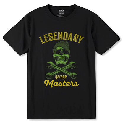 LEGENDARY garage Masters - Unisex Round Neck Regular Fit 100% Combed Cotton Half Sleeve T-Shirt - Mojilo Mart