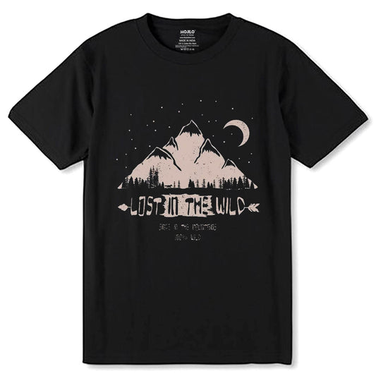 LOST IN THE WILD - Unisex Round Neck Regular Fit 100% Combed Cotton Half Sleeve T-Shirt - Mojilo Mart