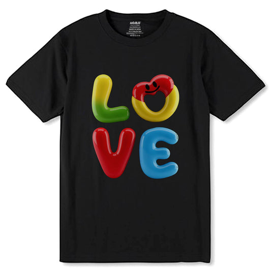 LOVE ART - Unisex Round Neck Regular Fit 100% Combed Cotton Half Sleeve T-Shirt - Mojilo Mart