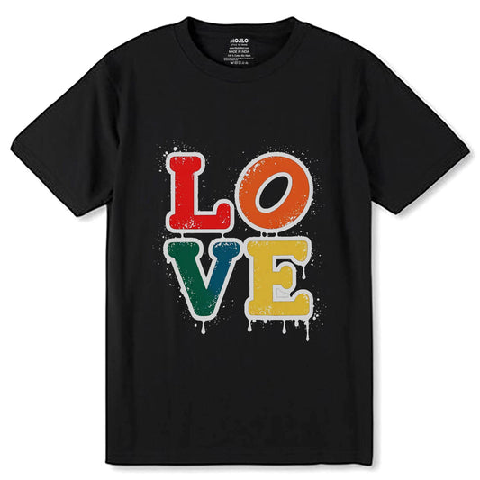 LOVE Color - Unisex Round Neck Regular Fit 100% Combed Cotton Half Sleeve T-Shirt - Mojilo Mart