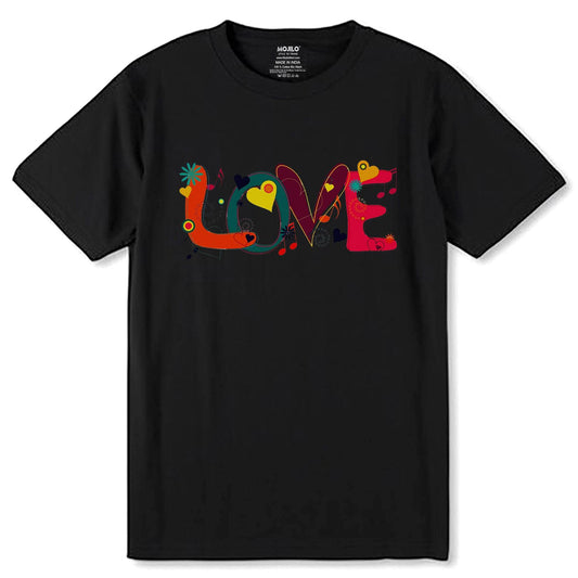 LOVE RED - Unisex Round Neck Regular Fit 100% Combed Cotton Half Sleeve T-Shirt - Mojilo Mart