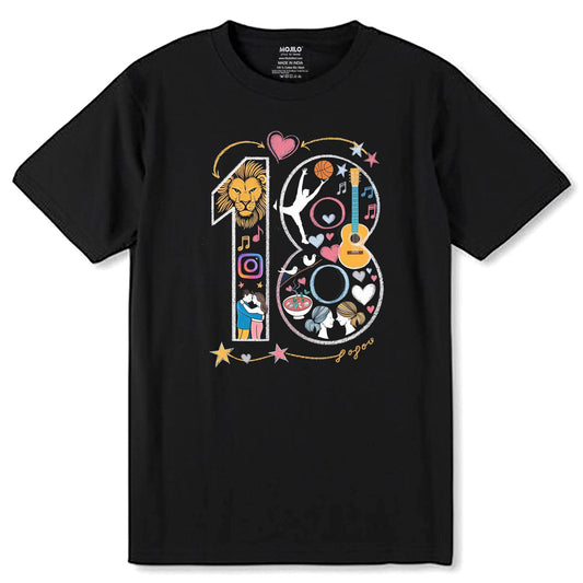 Let's party i'm turning 18 festive birthday t shirts - Unisex Round Neck Regular Fit 100% Combed Cotton Half Sleeve T-Shirt - Mojilo Mart