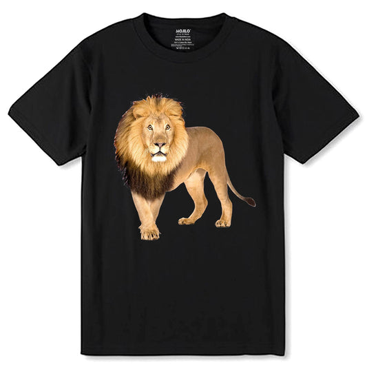 Lion x African Lion x King Lion - Unisex Round Neck Regular Fit 100% Combed Cotton Half Sleeve T-Shirt - Mojilo Mart