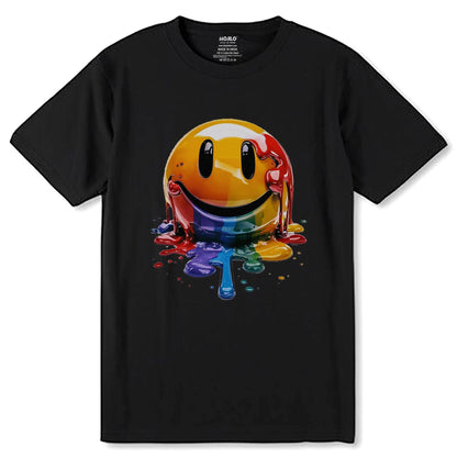 Lips and emoji - Unisex Round Neck Regular Fit 100% Combed Cotton Half Sleeve T-Shirt - Mojilo Mart