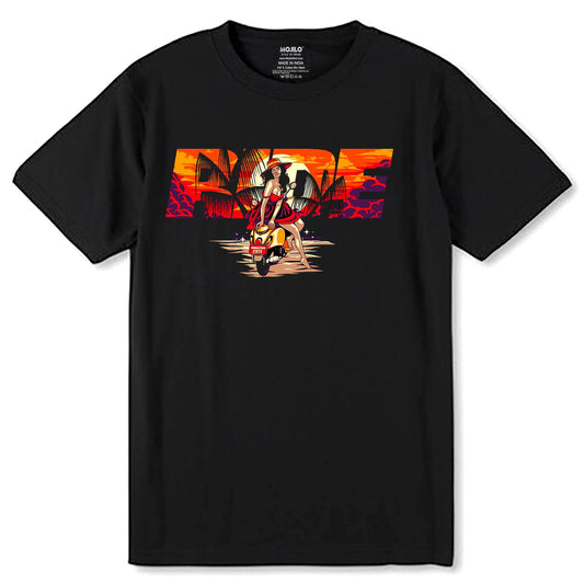Live To Ride Half Sleeve - Unisex Round Neck Regular Fit 100% Combed Cotton Half Sleeve T-Shirt - Mojilo Mart
