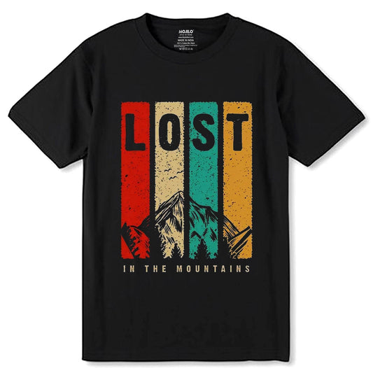 Lost In The Mountains - Unisex Round Neck Regular Fit 100% Combed Cotton Half Sleeve T-Shirt - Mojilo Mart