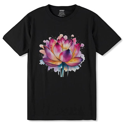 Lotus Flower Yoga Metaphysical - Unisex Round Neck Regular Fit 100% Combed Cotton Half Sleeve T-Shirt - Mojilo Mart
