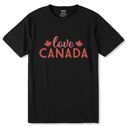 Love CANADA Print - Unisex Round Neck Regular Fit 100% Combed Cotton Half Sleeve T-Shirt - Mojilo Mart