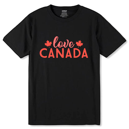 Love Canada - Unisex Round Neck Regular Fit 100% Combed Cotton Half Sleeve T-Shirt - Mojilo Mart