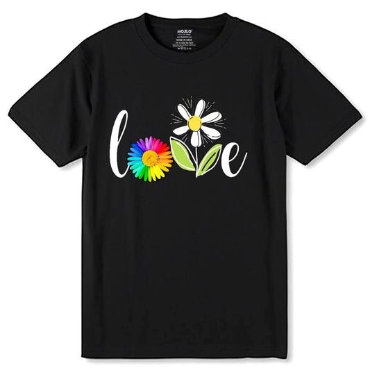 Love Grammy Life Flower Art Beautiful Flower Grand - Unisex Round Neck Regular Fit 100% Combed Cotton Half Sleeve T-Shirt - Mojilo Mart