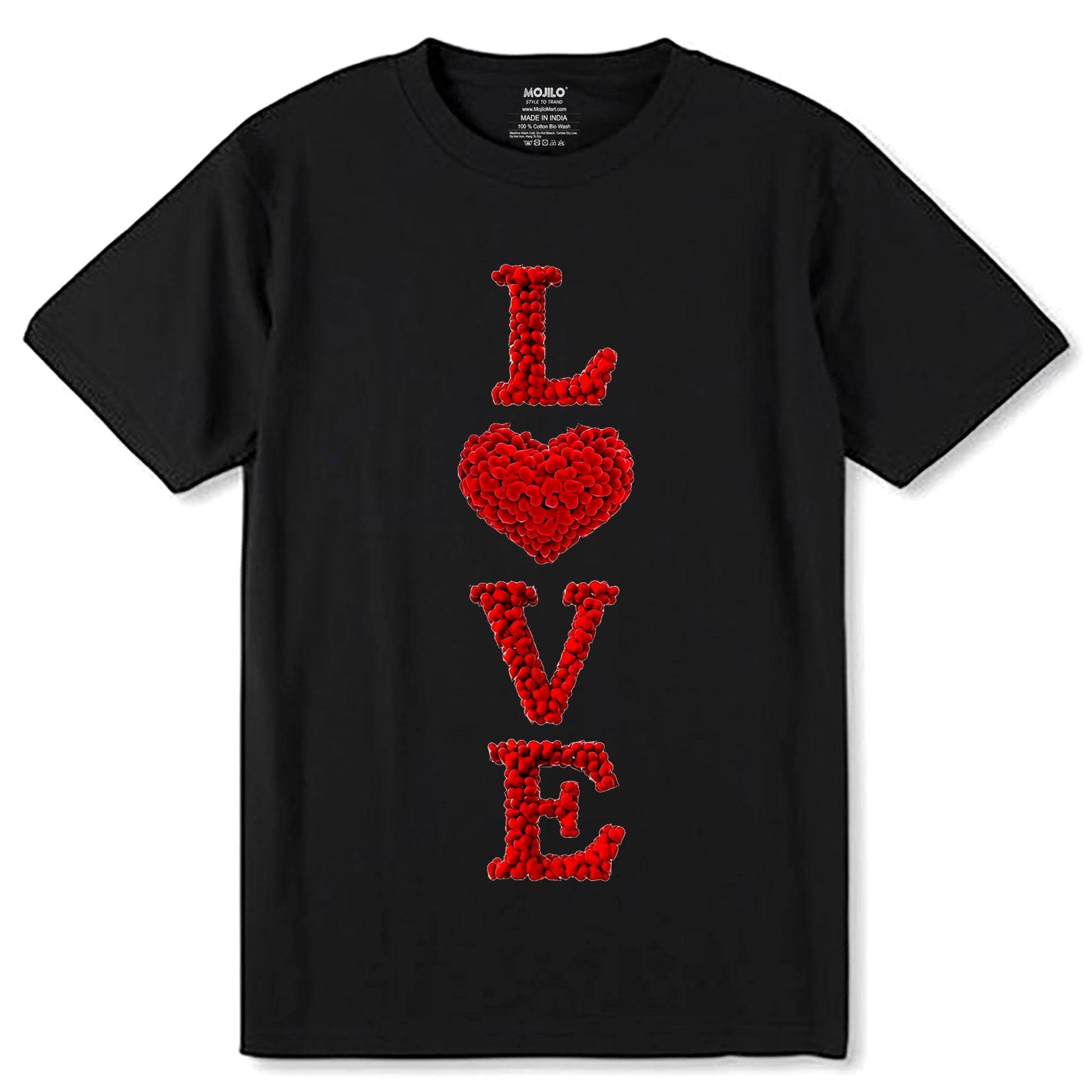 Love Valentine - Unisex Round Neck Regular Fit 100% Combed Cotton Half Sleeve T-Shirt - Mojilo Mart