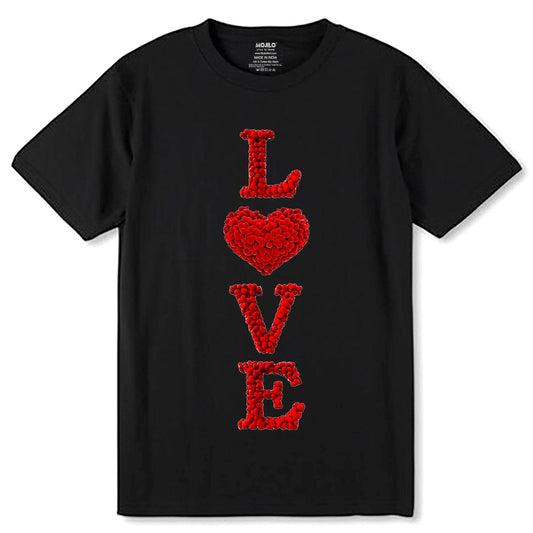 Love Valentine - Unisex Round Neck Regular Fit 100% Combed Cotton Half Sleeve T-Shirt - Mojilo Mart