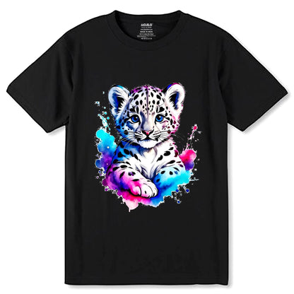 Lovely Leopard - Unisex Round Neck Regular Fit 100% Combed Cotton Half Sleeve T-Shirt - Mojilo Mart
