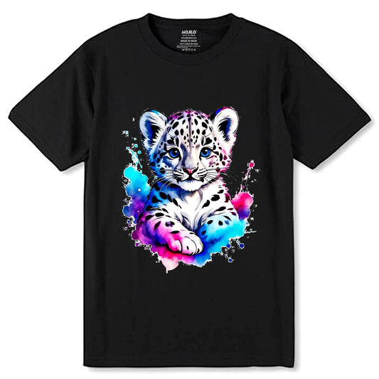 Lovely Leopard - Unisex Round Neck Regular Fit 100% Combed Cotton Half Sleeve T-Shirt - Mojilo Mart