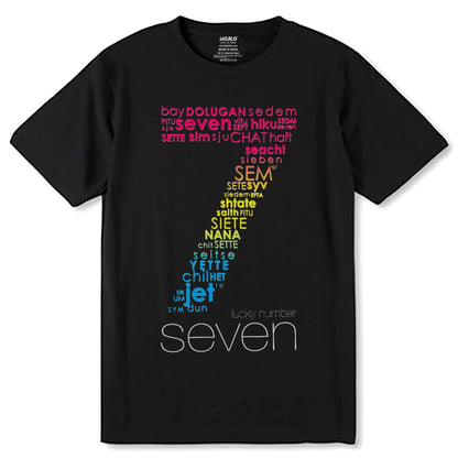 Lucky number seven - Unisex Round Neck Regular Fit 100% Combed Cotton Half Sleeve T-Shirt - Mojilo Mart