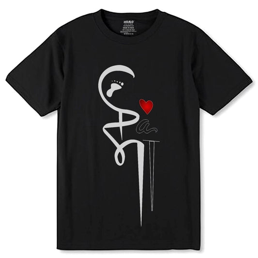MAA PAA ART - Unisex Round Neck Regular Fit 100% Combed Cotton Half Sleeve T-Shirt - Mojilo Mart