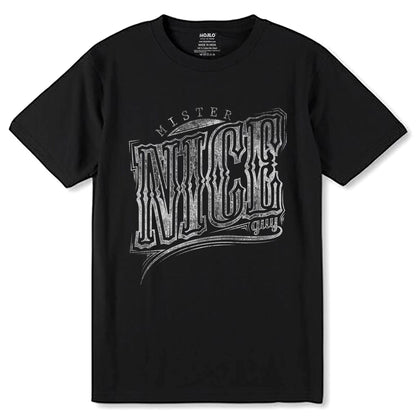 MISTER NICE GUY - Unisex Round Neck Regular Fit 100% Combed Cotton Half Sleeve T-Shirt - Mojilo Mart