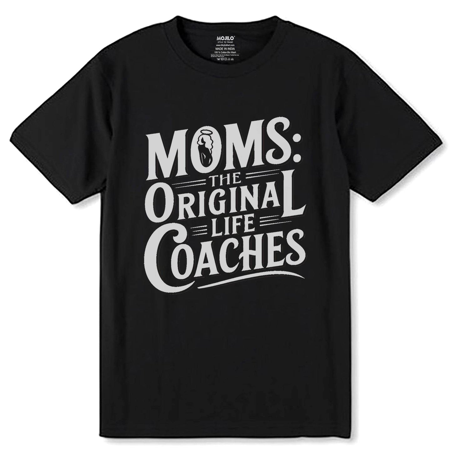 MOMS THE ORIGINAL COACHES - Unisex Round Neck Regular Fit 100% Combed Cotton Half Sleeve T-Shirt - Mojilo Mart