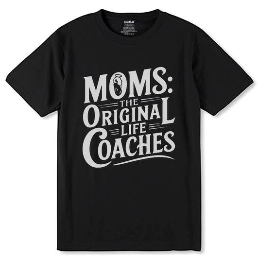 MOMS THE ORIGINAL COACHES - Unisex Round Neck Regular Fit 100% Combed Cotton Half Sleeve T-Shirt - Mojilo Mart